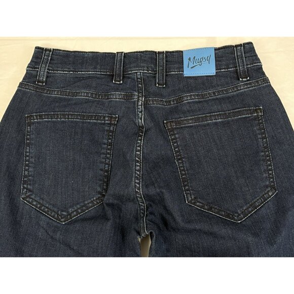 Mugsy Studio Blues Jeans Mens 28x29 Blue Slim Straight Stretch Dark Denim - Picture 2 of 13